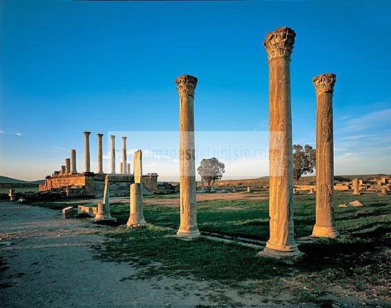 antiquite;romain;thuburbo majus;forum;temple